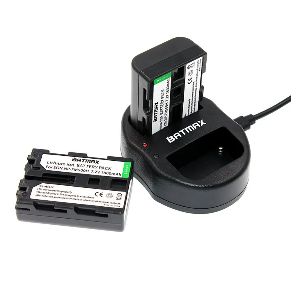 USB Data Cable Everydaysource Compatible with Sony Alpha A200 A300 A350 NP-FM500H Li-lon Battery Compact Battery Charger Set