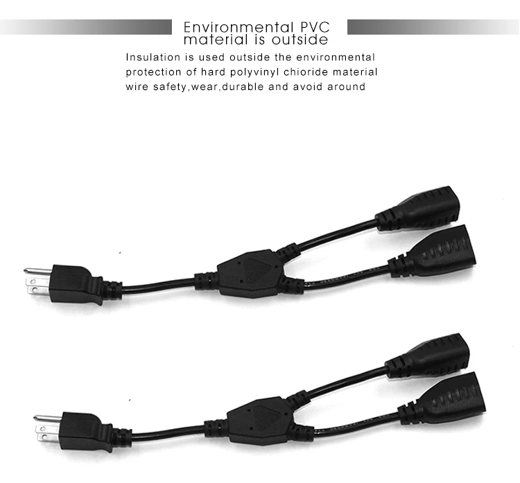 Cavo Sdoppiatore KNTK 1 Piede NEMA5-15P A 2x NEMA5-15R 14AWG 15A 250V SJT UL