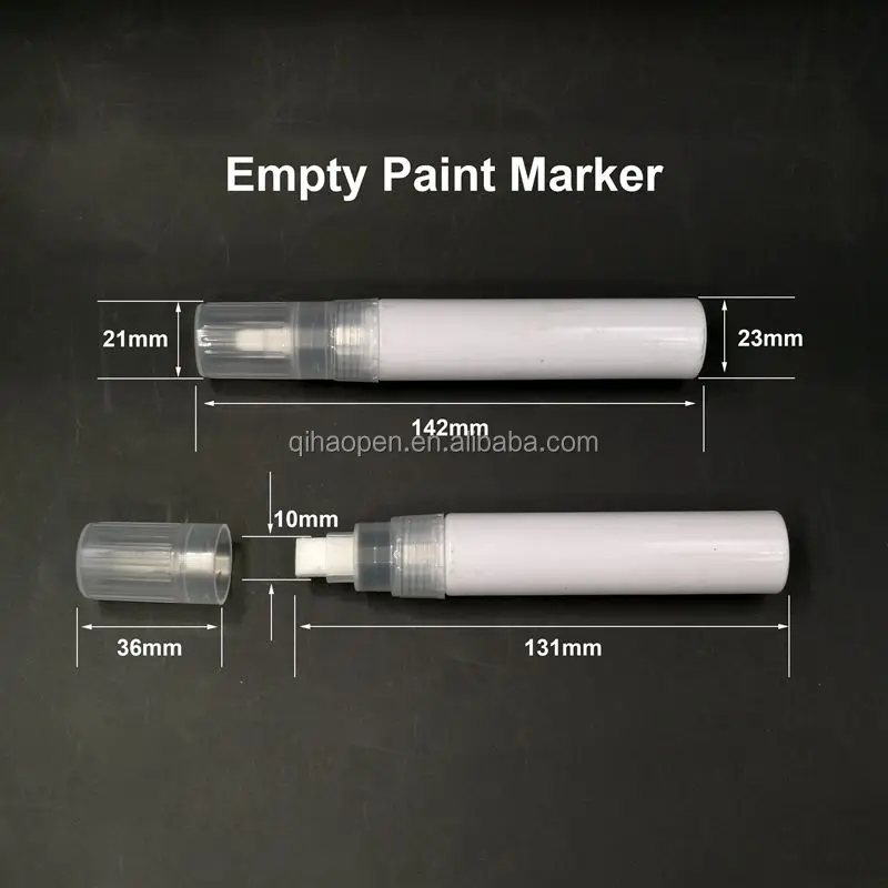 Wholesale 10mm Writing Width Flat Tip Refillable Liquid Marker Empty