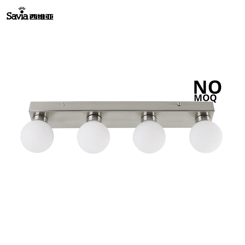 Savia light bathroom wall lamp brushed steel 4 x G9 Four Light Vanity Strip Polished Chrome Max.28W IP44 bathroom mirror lamp