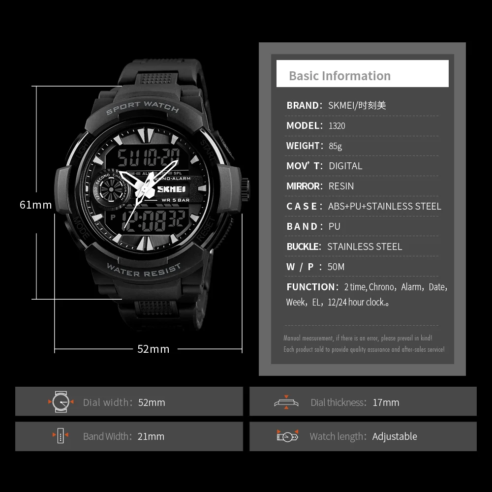stainless steel back multifunction watch