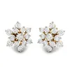 top colorful rhinestone Unusual letter shape matched great circle with cz filled around stainless steel jewelry earring