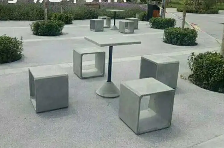 New design top quality high grade waterproof durale outdoor square GRC Concrete table set for home and garden