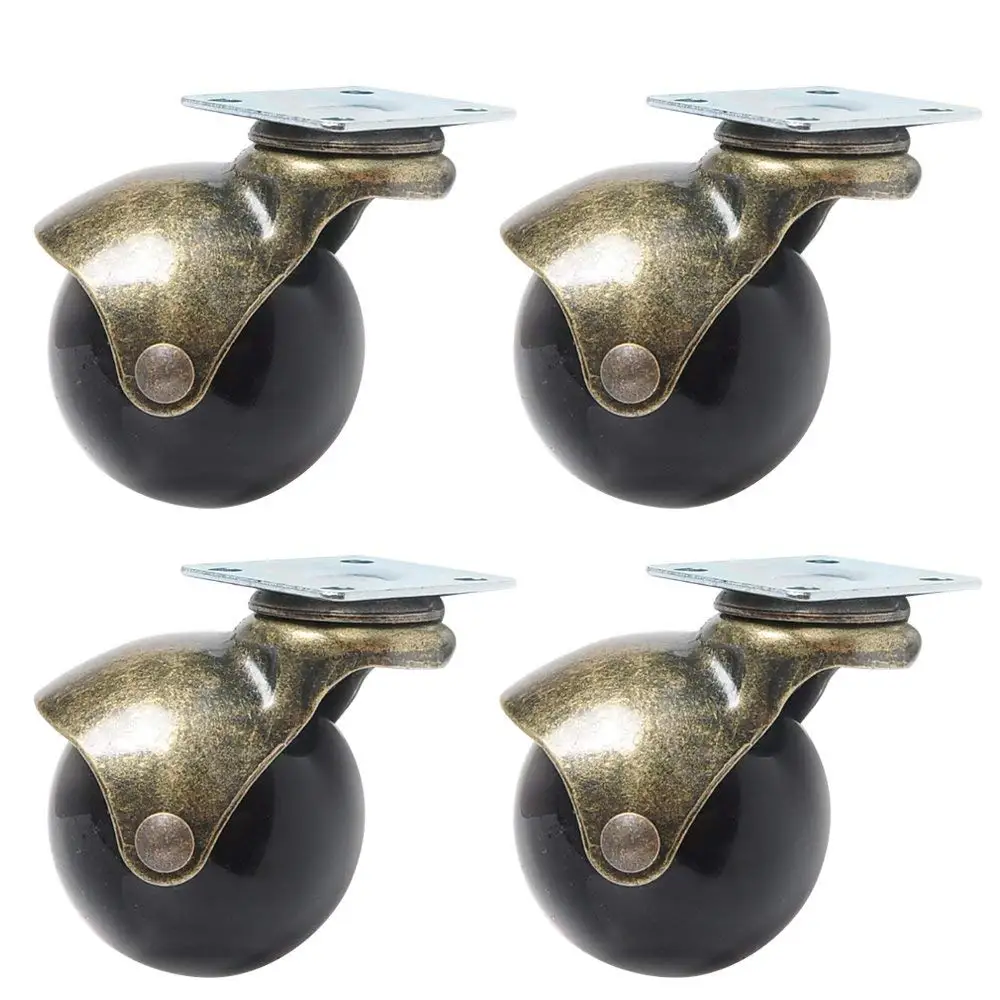 DGQ 4-Pack 2-inch Antique Gold Ball Caster Brass Ball Chair Casters
