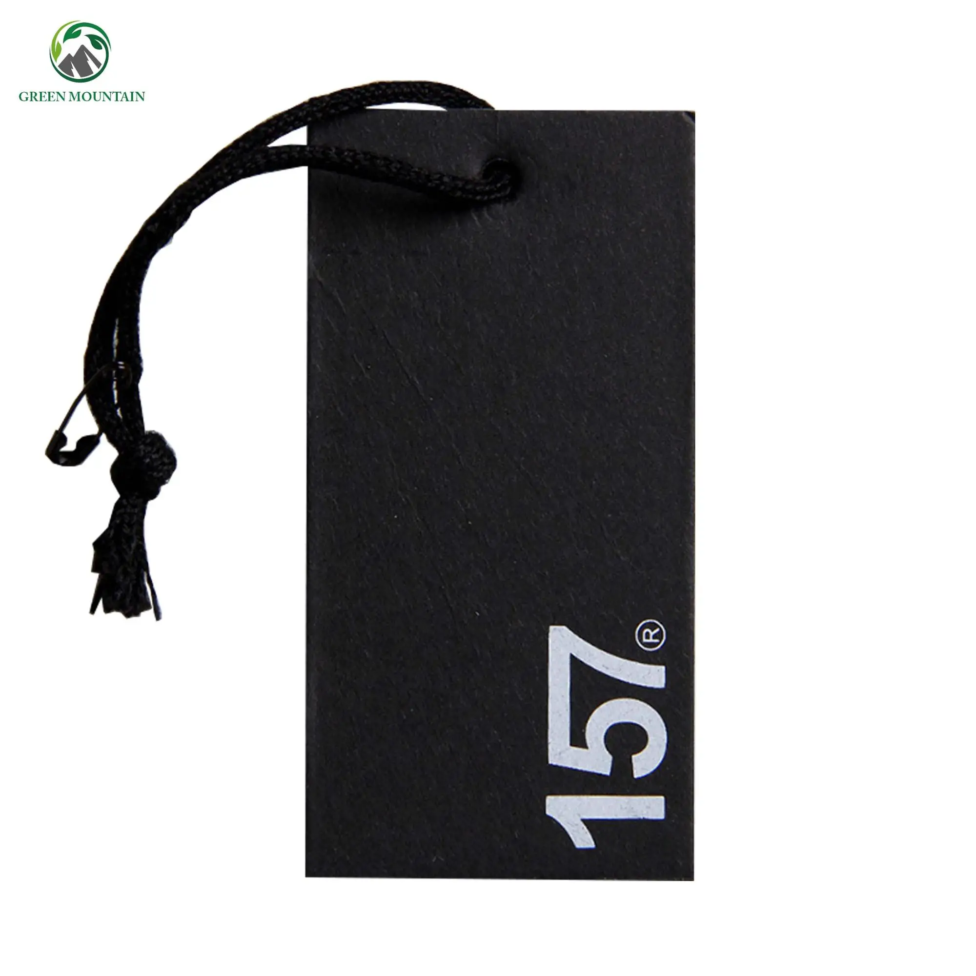 Custom White Logo Printing Thick Black Cardboard Hang Tag With Cord ...
