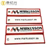 Luxury silver embroidery logo custom move before start embroidered keychain
