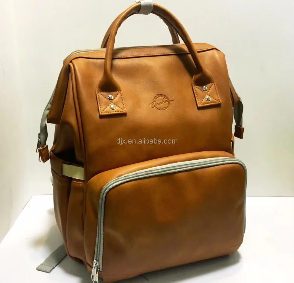 Waterproof Pu Leather Baby Diaper Changing Backpack Fashion Whole Ny Mother Travel Bag