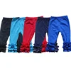 2019 casual pants solid colours wholesale baby girls triple ruffle pants children wear cotton kids clothes icing leggings