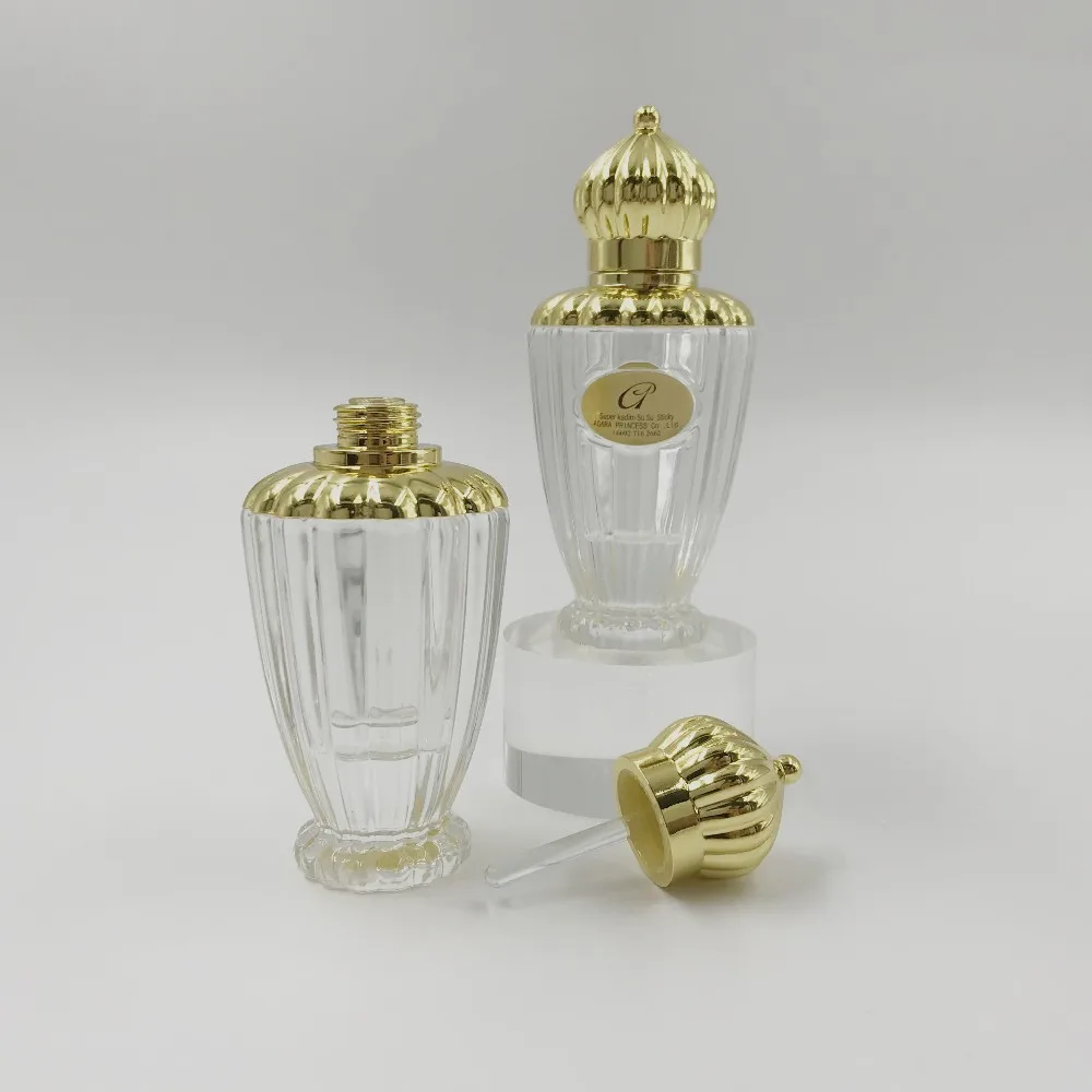 Luxury Crystal Glass Bottle With Jewelry Cap For Purfumes Oud Oil Attar ...