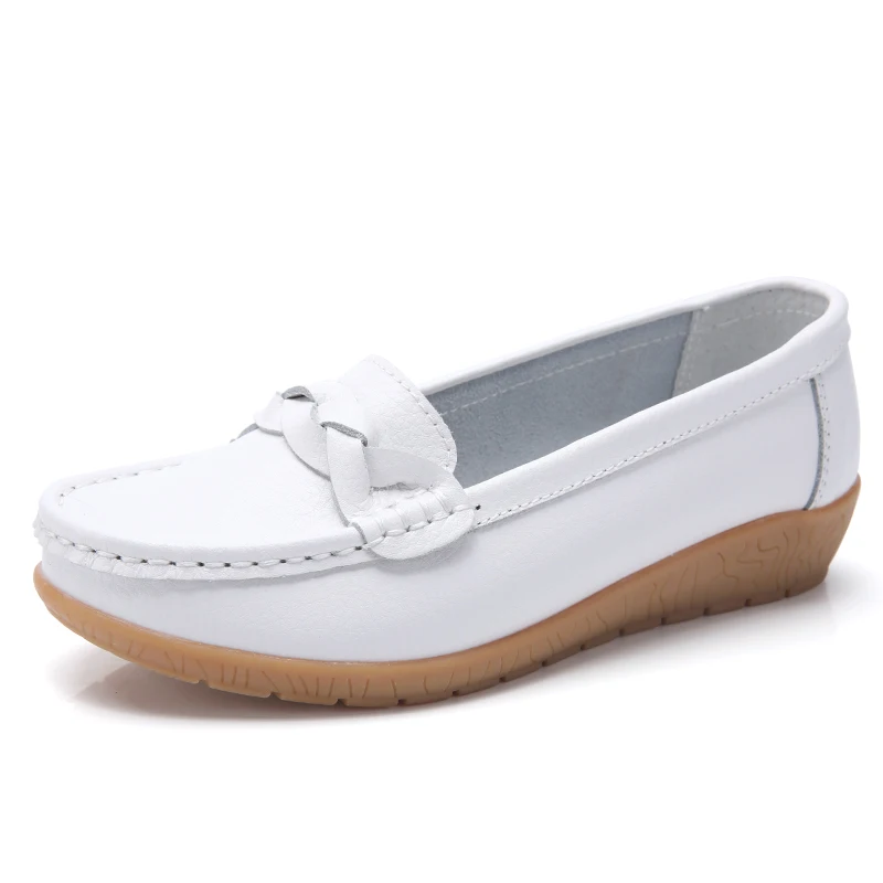 
Hand made leather slip-resistant loafer lady shoes summer flat women shoes comfortable slip-on female 