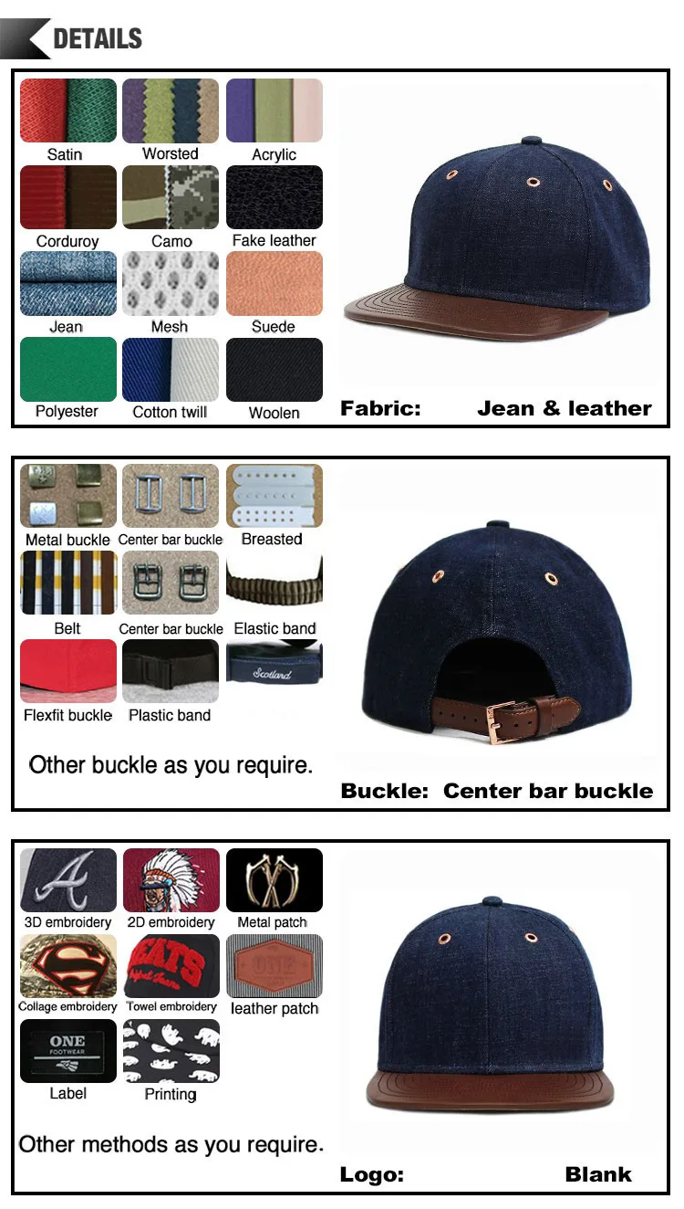 blank hats with leather strap