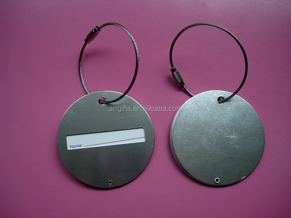 Metallic Luggage Tag Heavy Duty Travel Tag Metal And Leather Buy