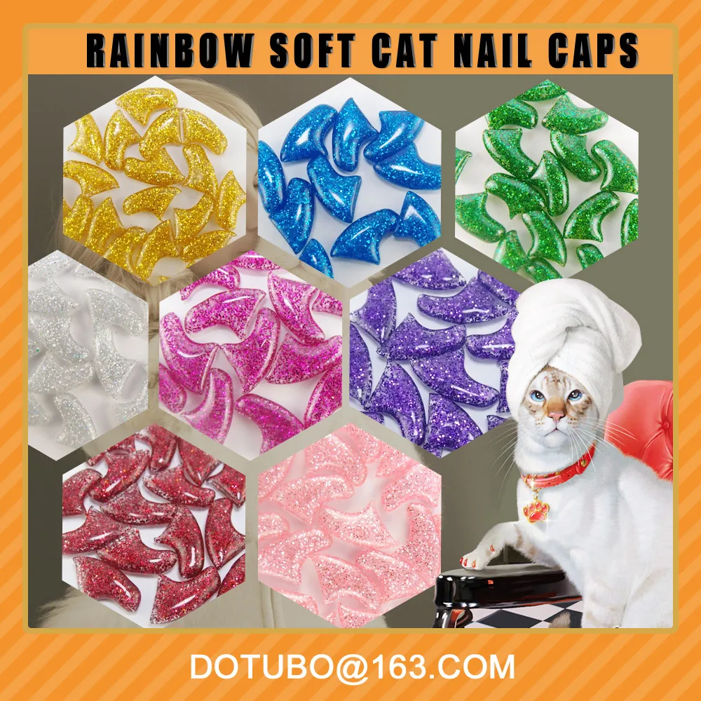 Amazon Ebay Hot Selling Soft Cat Nail Caps 4 Size Colourful Retailer