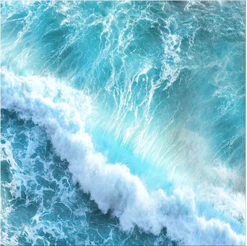 Custom Sea Waves Bathroom 3d Luxury Non Woven Vinyl Pvc Flooring ...