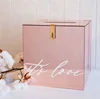 Hot Sale Customized Size rose gold Acrylic Charity Donation Box Wedding Wishing Well box
