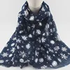 New Fashion Amazon Hot Selling Shiny Infinity Scarf Beautiful Wholesale Infinity Snowflake Silver Foil Print Scarf For Christmas