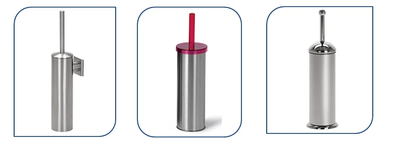 Pretty stainless steel modern blue toilet brush