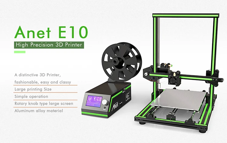 New Arrival Anet E10 3D Printer Price Rapid Prototyping 3D Printing Machine Prusa i3 3 D Printer Kit for Sale