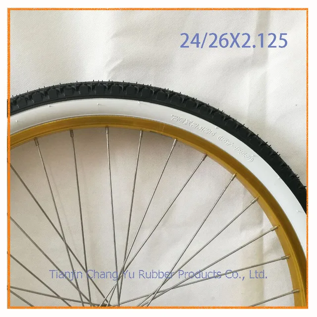 Pneumatic 24 x 2.125 White Wall Band White Tire Road Bike