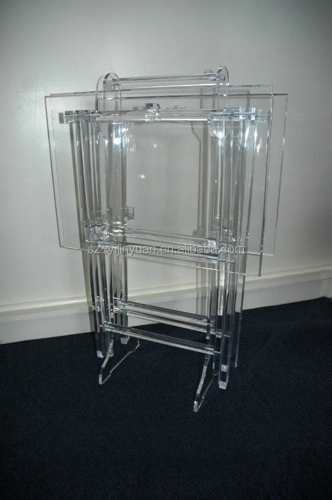 Clear Plexiglas Acrylic Folding Table Snack Trays Clear Acrylic
