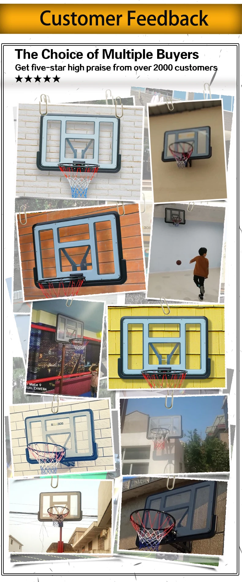 Sba305 Professional Height Adjustable Wall Mounted Basketball Hoop