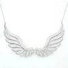 SP00066 Wholesale Jewelry Los Angeles California Hand Made White Gold Plated Angel Wings Necklace Silver 925 For Women