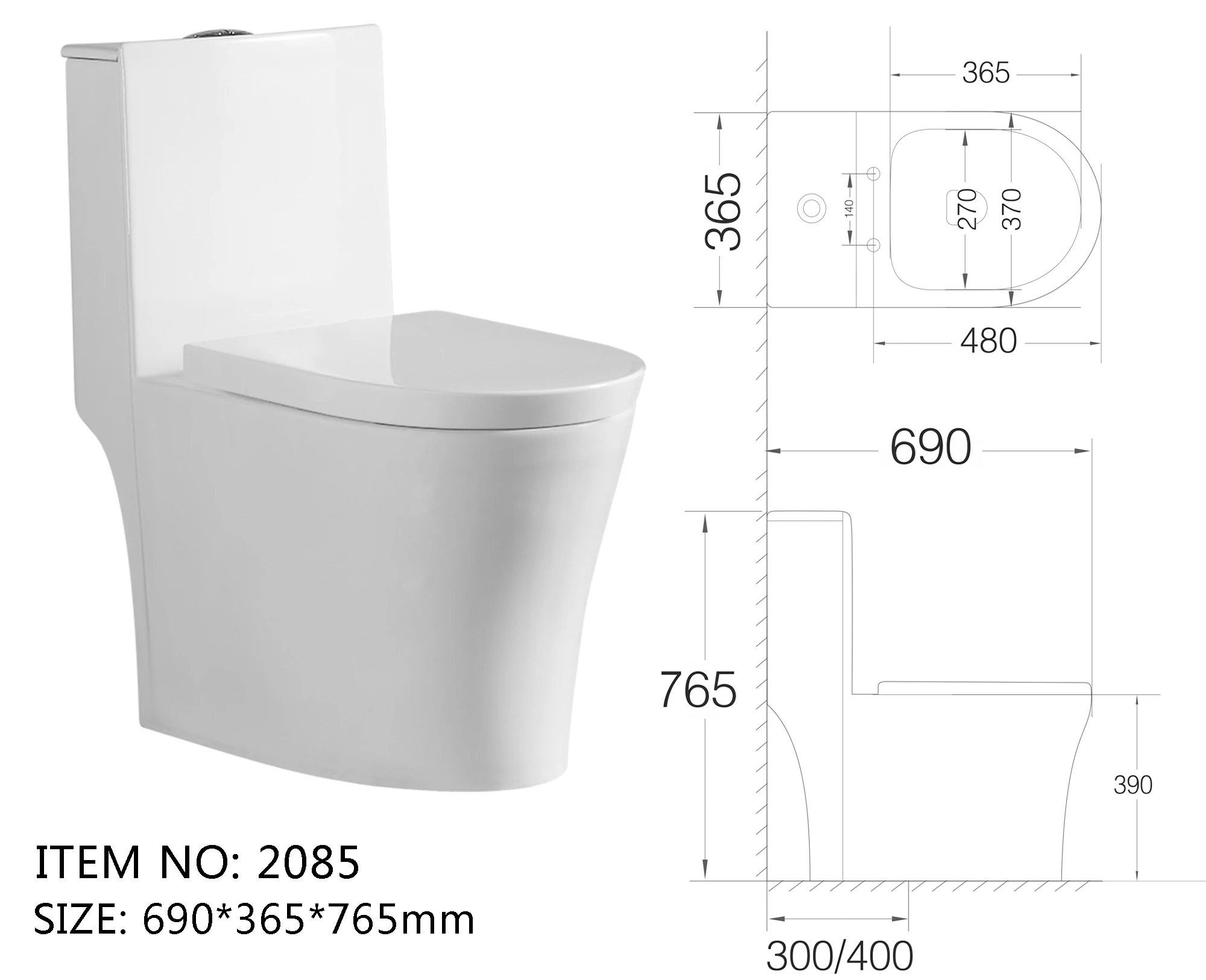 Wholesale Modern Style High Quality Ceramic One Piece Toilet Bowl For