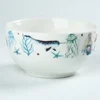 Food grade beautiful fish printed deep personalized breakfast cereal bowl for kid