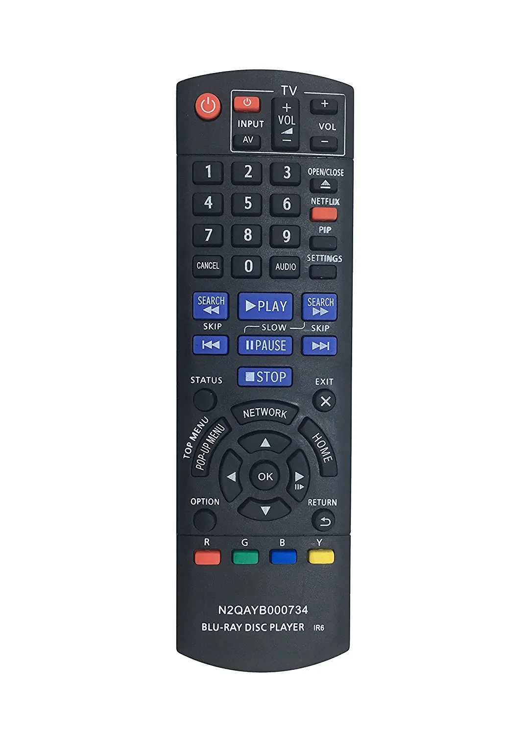 New VINABTY N2QAYB000734 Replaced Remote fit for Panasonic Blu-Ray Disc Player DMP-BD77 DMP-BD87 DMP-BD871 DMP-BD875 DMP-DB87P-K DMP-BD87-K DMP-BDT87 DMP-DBS100