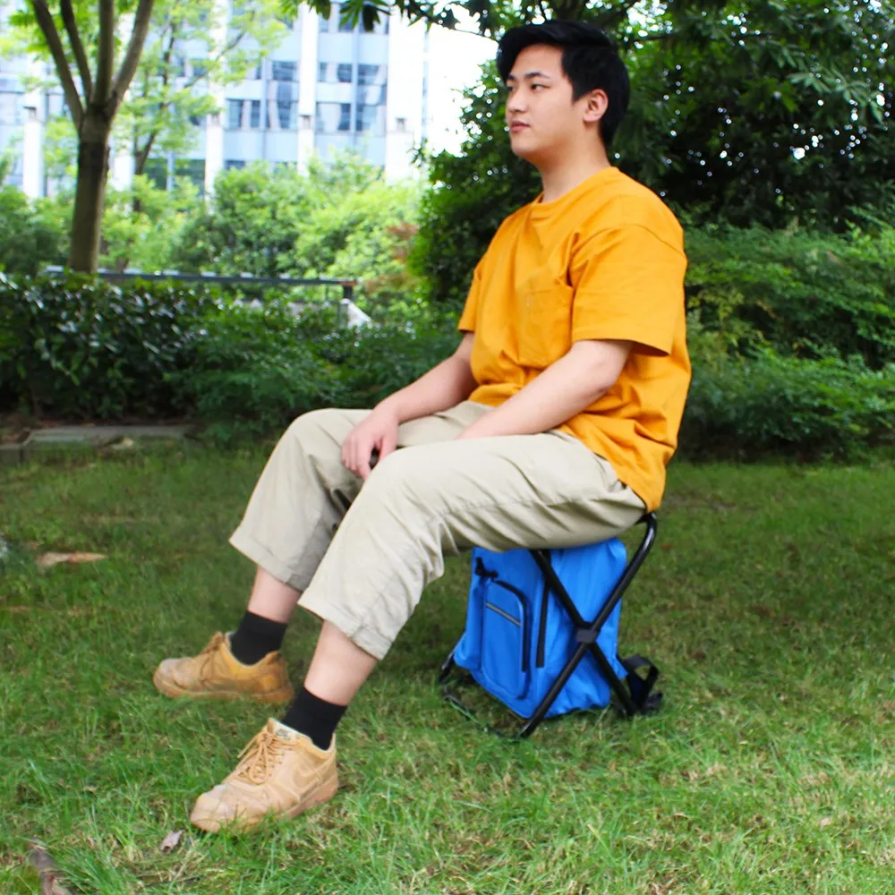 Outdoor Compact Lightweight Portable Folding Stool Ultralight Backpack Cooler Chair For Camping