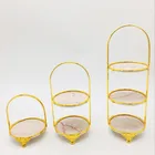 ケーキスタンド新しいデザイン鉄金属製シングルラウンドカップケーキスタンドウェディングカップケーキホルダー結婚式用3層カップケーキスタンド