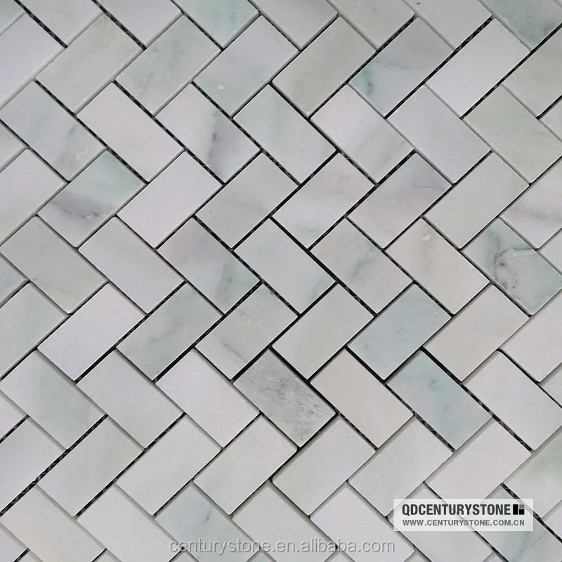 Oriental White Marble Herringbone Outdoor Mosaic Tile For Balcony Oriental White Marble Herringbone Outdoor Mosaic Tile For Balcony