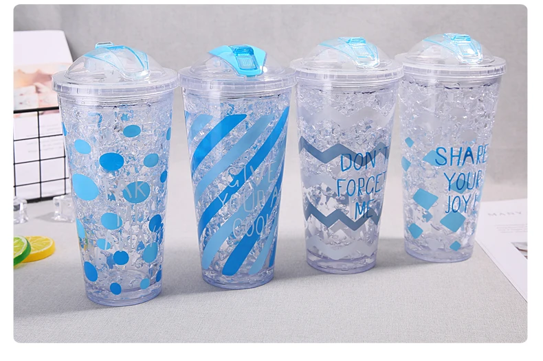 18oz Double Wall Plastic Cooling Ice Freezer Gel Cup Custom Printing ...
