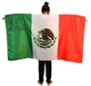 Hot selling green white red stripe foldable neck belt mexico body flags