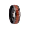 Comfort fit 8mm koa inlaid rings chengjewelers wood tungsten