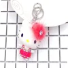 Cute Hello Kitty Animal Key Chain For Women Creative Gift Gold Metal Key Ring