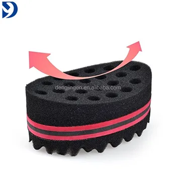 Hair Brush Curls Sponge Double Sided Small Big Holes Hair Twist