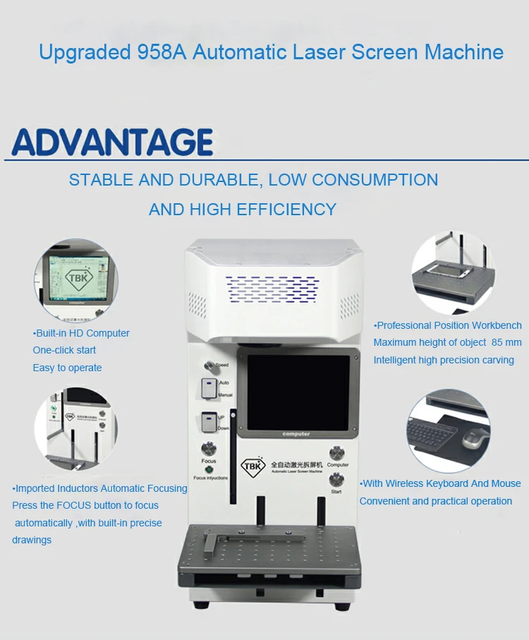 Lcd Laser Repair Machine laser Separating Engraving Machine  For IPhoneX XS Max 8 8+ Back Cover Glass Frame Separating Engraving