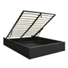 Charcoal Queen Size Bed Frame Linen Double Gas Lift Bedroom Furniture Storage