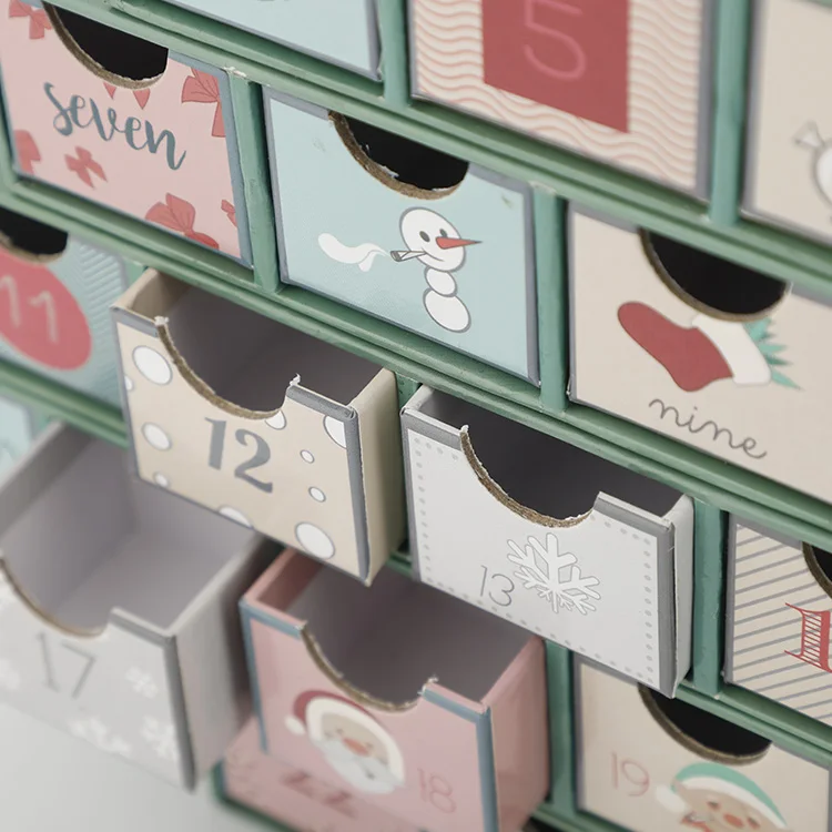 New Design Cardboard Empty Advent Calendar Christmas Tree Shape Small