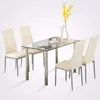 5pc Glass Dining Table with 4 Chairs Set Kitchen Furniture