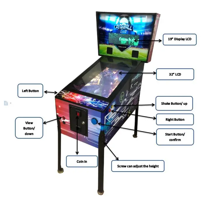 multiple game table table with pinball