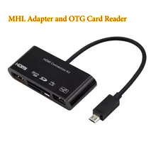 5 in1 Micro USB OTG SD TF Card Reader HDMI Connection Kit MHL to HDMI HDTV TV Adapter Cable For Samsung Galaxy S4 S5 S3 Note 2 3