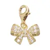 Custom gold plated and silver mixed order colors rhinestones bow knot charms jewelry