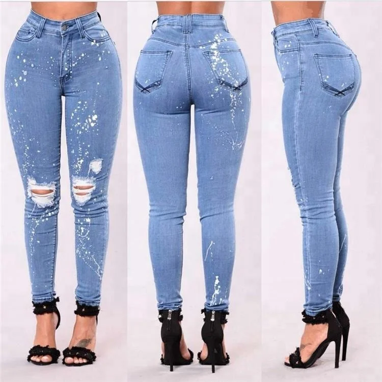 sky blue jeans for women