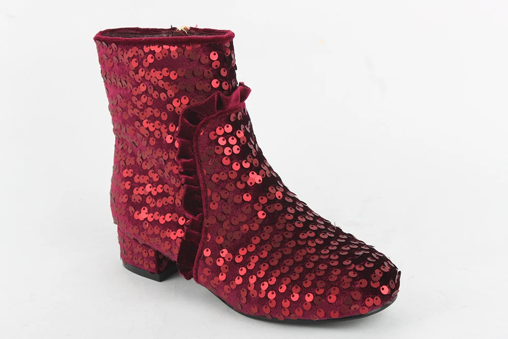 womens red sequin boots