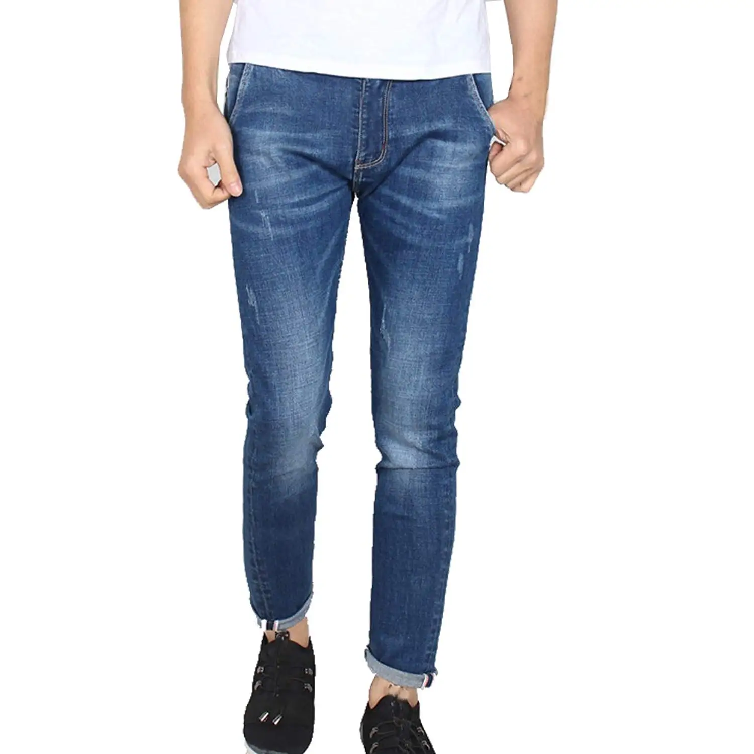 Phillip Dudley New Mens Jeans Ripped Skinny Biker Jeans Destroyed Frayed Slim Fit Hole Rock Hip Hop Denim Pencil Pants
