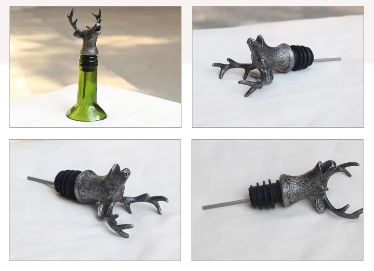 Low Price Widely Used In Olive And Wine Animal Wine Pourer Stag Head