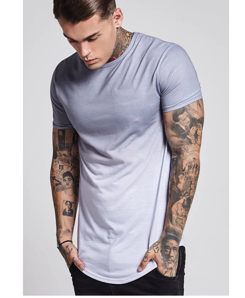 Curved Hem O Neck Short Sleeve Plain T Shirt For Men - Buy Plain T ...