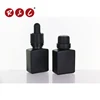 Frosted matte black 15ml 30ml 60ml square glass dropper bottles for perfume